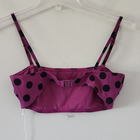 New ZIMMERMANN | Sculpt Bandeau Bikini Top Purple Black Polka Dot Sz 4 6 - Picture 6 of 9